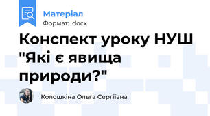 Конспект уроку НУШ  "Які є явища природи?"