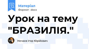 Урок на тему "БРАЗИЛІЯ."