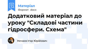 Додатковий матеріал до уроку "Складові частини гідросфери. Схема"