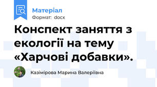 Конспект заняття з екології на тему «Харчові добавки».