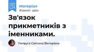 Зв'язок прикметників з іменниками.