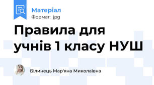 Правила для учнів 1 класу НУШ