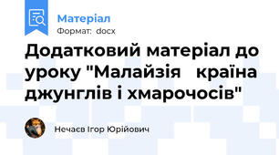 Додатковий матеріал до уроку "Малайзія   країна джунглів і хмарочосів"