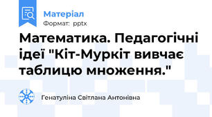 Математика. Педагогічні ідеї "Кіт-Муркіт вивчає таблицю множення."