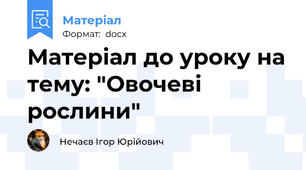 Матеріал до уроку на тему: "Овочеві рослини"