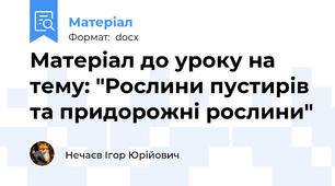 Матеріал до уроку на тему: "Рослини пустирів та придорожні рослини"