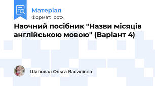 Наочний посібник "Назви місяців англійською мовою" (Варіант 4)