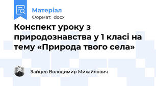 Конспект уроку з природознавства у 1 класі на тему «Природа твого села»