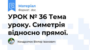 УРОК № 36 Тема уроку. Симетрія відносно прямої.