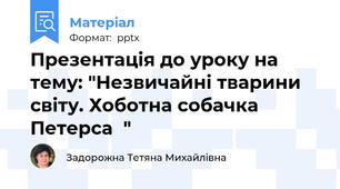 Презентація до уроку на тему: "Незвичайні тварини світу. Хоботна собачка Петерса  "