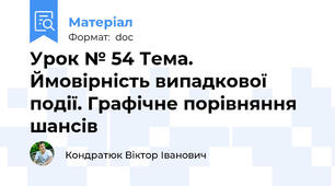 Урок № 54 Тема.  Ймовірність випадкової події. Графічне порівняння шансів