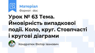 Урок № 63 Тема. Ймовірність випадкової події. Коло, круг. Стовпчасті і кругові діаграми