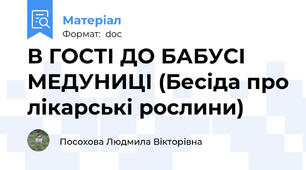В ГОСТІ ДО БАБУСІ МЕДУНИЦІ (Бесіда про лікарські рослини)