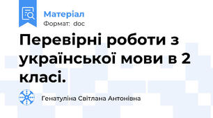 Перевірні роботи з української мови в 2 класі.