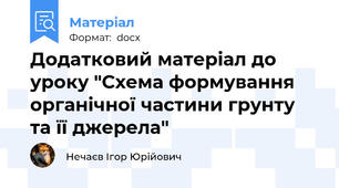 Додатковий матеріал до уроку "Схема формування органічної частини грунту та її джерела"