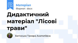 Дидактичний матеріал "Лісові трави"