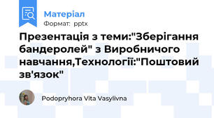 Презентація з теми:"Зберігання бандеролей" з Виробничого навчання,Технології:"Поштовий зв'язок"