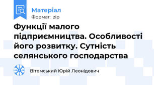 Функції малого підприємництва. Особливості його розвитку. Сутність селянського господарства