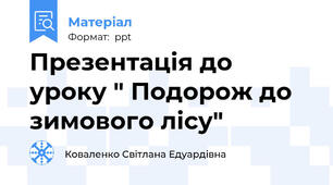 Презентація до уроку " Подорож до зимового лісу"
