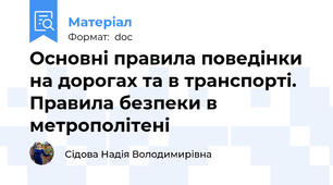 Основні правила поведінки на дорогах та в транспорті. Правила безпеки в метрополітені