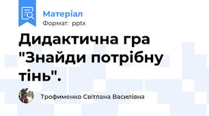 Дидактична гра "Знайди потрібну тінь".