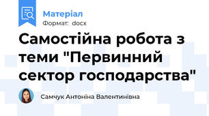 Самостійна робота з теми "Первинний  сектор господарства"