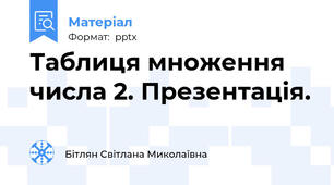 Таблиця множення числа 2. Презентація.
