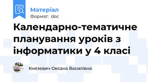 Календарно-тематичне планування уроків з інформатики у 4 класі