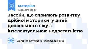 Засоби, що сприяють розвитку дрібної моторики  у дітей дошкільного віку з інтелектуальною недостатністю