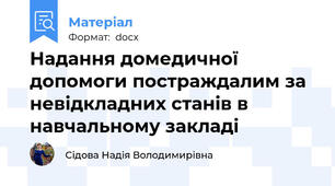 Надання домедичної допомоги постраждалим за невідкладних станів в навчальному закладі