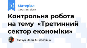 Контрольна робота на тему  «Третинний сектор економіки»
