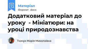 Додатковий матеріал до уроку  - Мініатюри: на уроці природознавства
