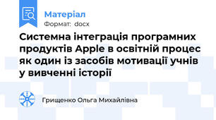 Системна інтеграція програмних продуктів Apple в освітній процес як один із засобів мотивації учнів  у вивченні історії
