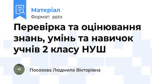 Перевірка та оцінювання знань, умінь та навичок учнів 2 класу НУШ