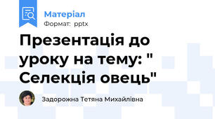 Презентація до уроку на тему: " Селекція овець"