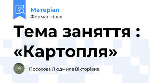 Тема заняття : «Картопля»