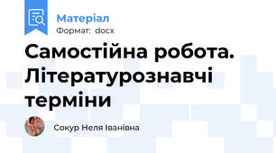 Самостійна робота.   Літературознавчі терміни