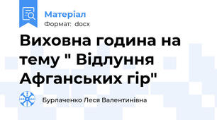 Виховна година на тему " Відлуння Афганських гір"