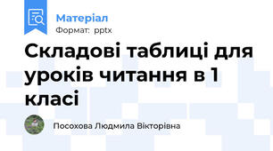 Складові таблиці для уроків читання в 1 класі