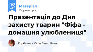Презентація до Дня захисту тварин "Фіфа - домашня улюблениця"