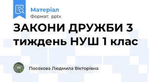 ЗАКОНИ ДРУЖБИ 3 тиждень НУШ 1 клас