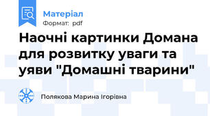 Наочні картинки Домана для розвитку уваги та уяви "Домашні тварини"