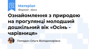 Ознайомлення з природою на прогулянці молодший дошкільний вік «Осінь - чарівниця»