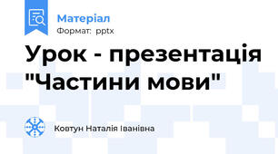 Урок - презентація "Частини мови"