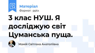 3 клас НУШ. Я досліджую світ Цуманська пуща.