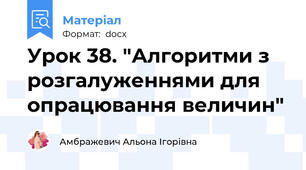 Урок 38. "Алгоритми з розгалуженнями для опрацювання величин"