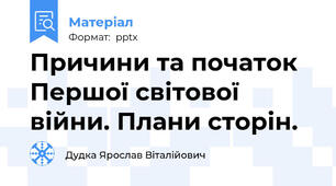 Причини та початок Першої світової війни. Плани сторін.