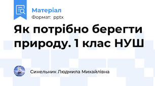 Як потрібно берегти природу. 1 клас НУШ