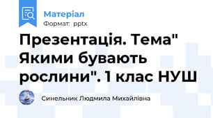 Презентація. Тема" Якими бувають рослини". 1 клас НУШ