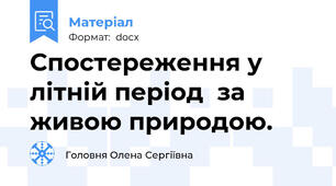 Спостереження у літній період  за живою природою.